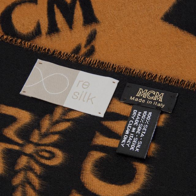 MCM エムシーエム　マフラー　ストール　黒　ブラック　グレー　リバーシブル 確実本物＊MCM エムシーエム マフラー ストール黒