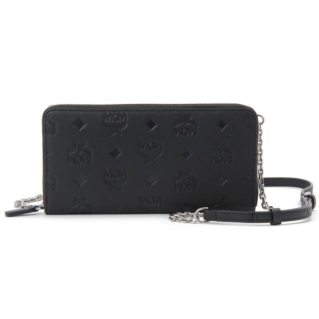 MCM エムシーエム 長財布 チェーン付きショルダーバッグ ブラック
