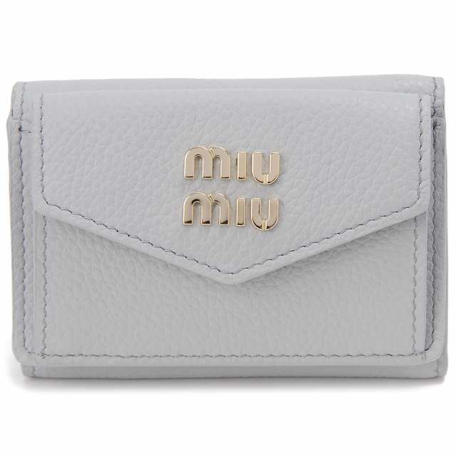 MIU MIU ミュウミュウ 三つ折り財布 レディース グレー 5MH021 2DT7