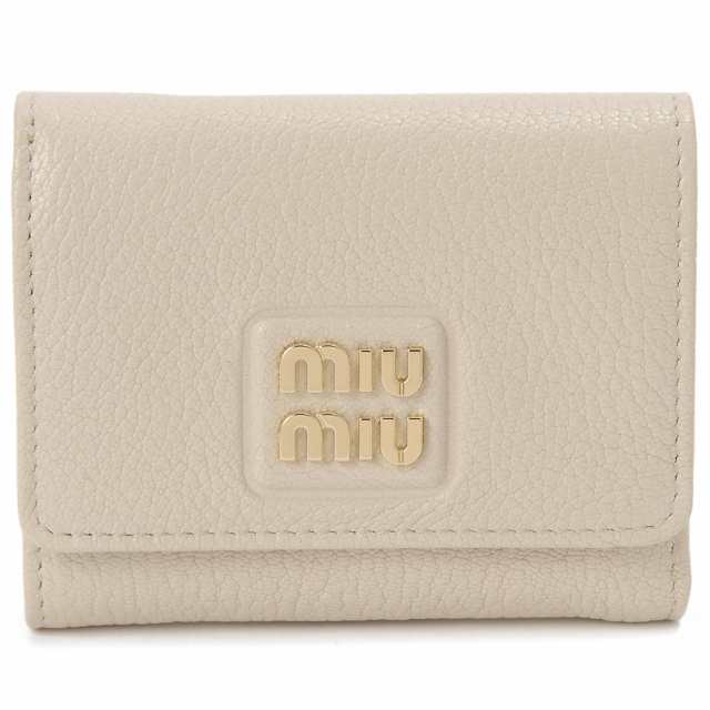 MIU MIU ミュウミュウ 二つ折り財布 レディース アイボリー 5MH043 2AJB F0242 マドラス