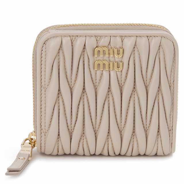 MIU MIU ミュウミュウ 二つ折り財布 レディース ベージュ 5ML522 2FPP F0236