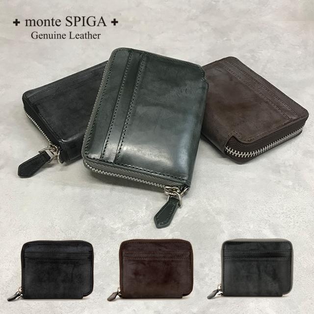 monte SPIGA モンテスピガ ブライドルレザー 二つ折り財布 メンズ MOSBHSD006