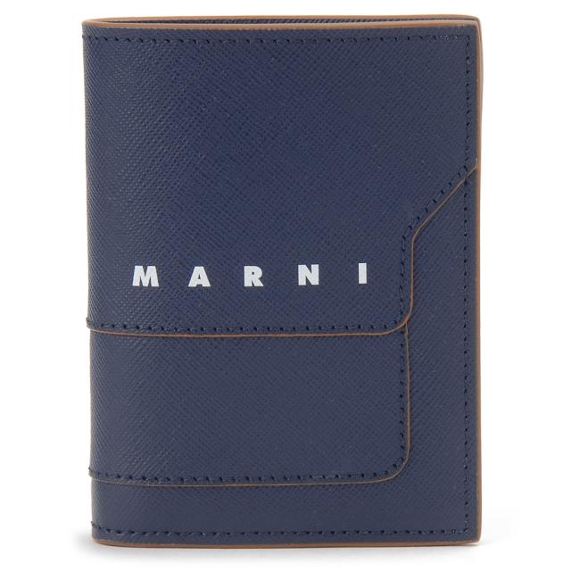 MARNI マルニ 二つ折り財布 レディース ブルーブラック PFMOQ14U26 Z571Mの通販は折りたたみ財布