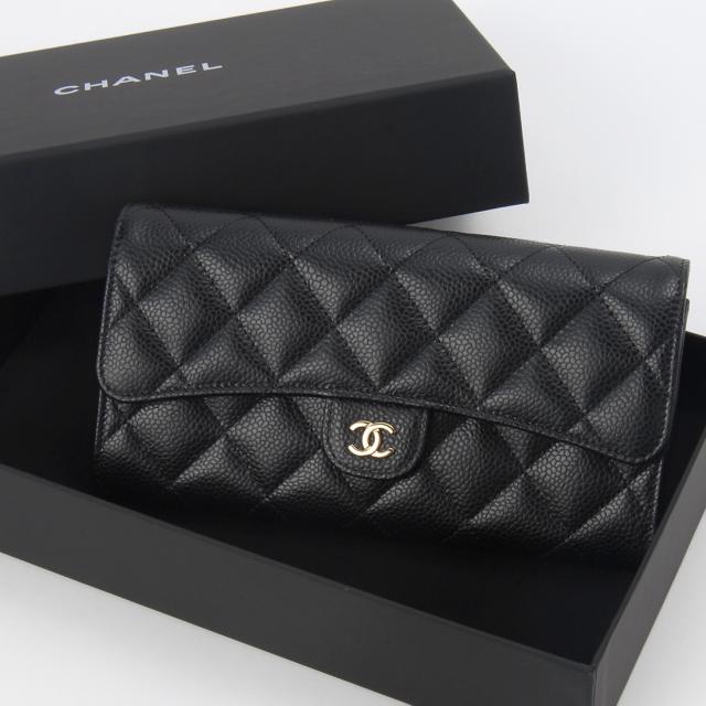 CHANEL シャネル 長財布 レディース ブラック AP0241 Y01864 C3906 マトラッセ クラシック