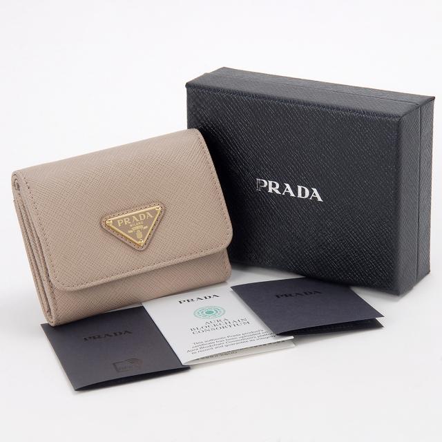 PRADA プラダ 三つ折り財布 レディース ブラック 1MH043 QHH F0236の