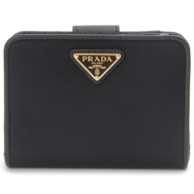 PRADA プラダ 二つ折り財布 レディース ブラック 1ML018 2DMI F0002 BI FOLD WALLETの通販は