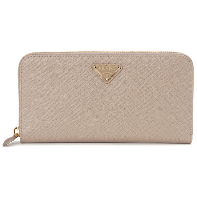 PRADA プラダ ラウンドファスナー長財布 レディース ピンクベージュ 1ML506 QHH F0236 サフィアーノ