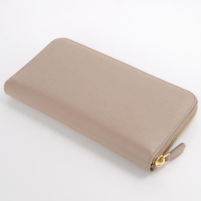 PRADA プラダ ラウンドファスナー長財布 レディース ピンクベージュ 1ML506 QHH F0236 サフィアーノ