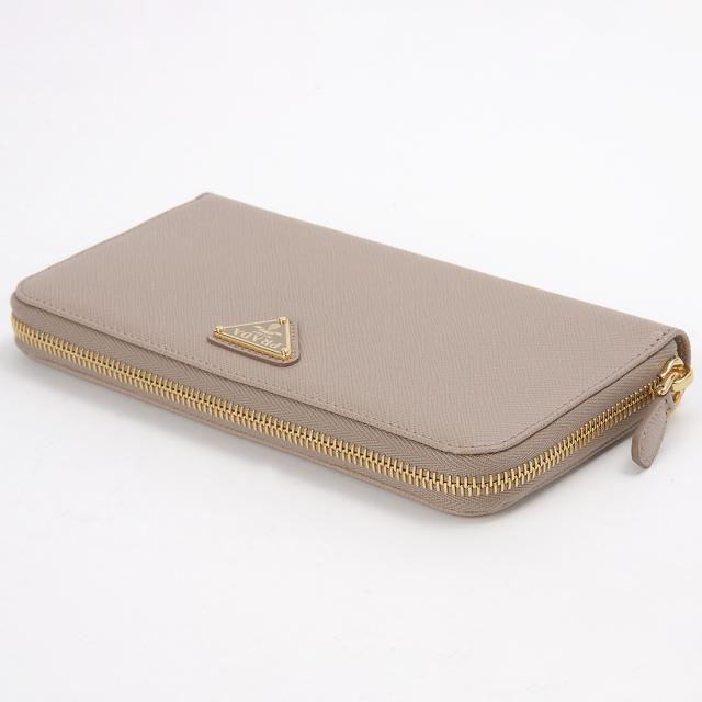 PRADA プラダ ラウンドファスナー長財布 レディース ピンクベージュ 1ML506 QHH F0236 サフィアーノ
