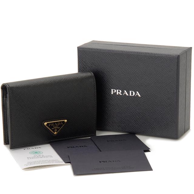 PRADA プラダ 二つ折り財布 レディース ブラック 1MV021 QHH F0002 PRADA プラダ 二つ折り財布 レディース ブラック 1MV021 QHH F0002
