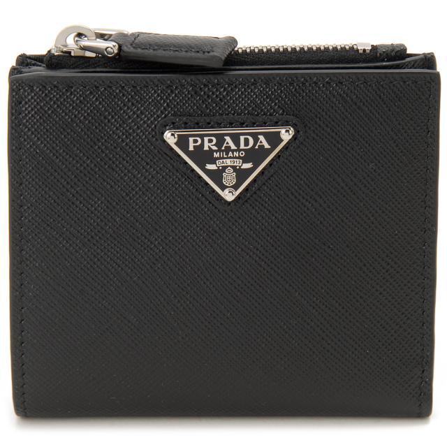 PRADA プラダ 二つ折り財布 メンズ ブラック ML049 QHH F0002 BIFOLD WALLET バイフォールドウォレット
