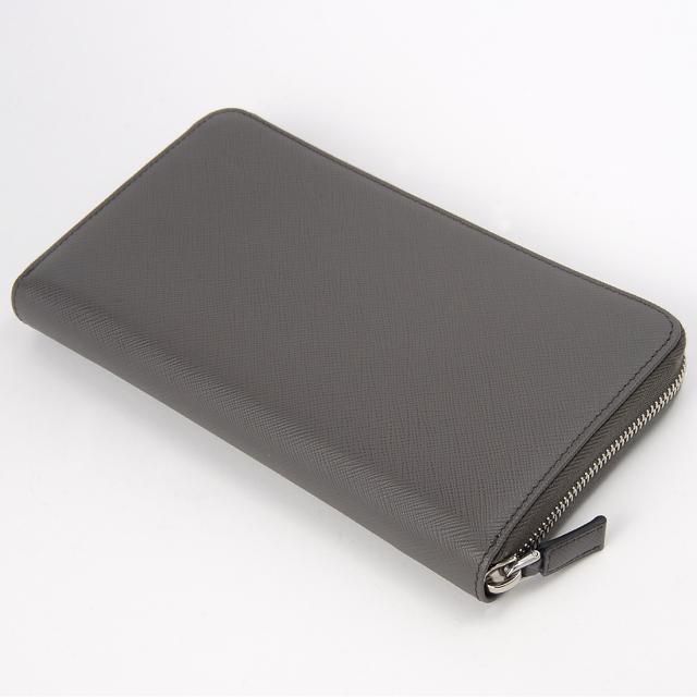 PRADA プラダ ラウンドファスナー長財布 メンズ グレー 2ML188 QHH