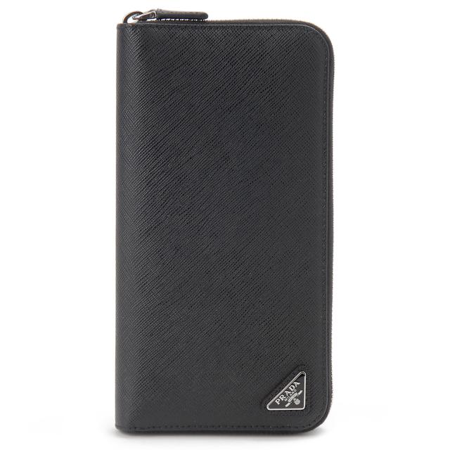 PRADA プラダ ラウンドファスナー長財布 メンズ ブラック 2ML317 QHH F0002