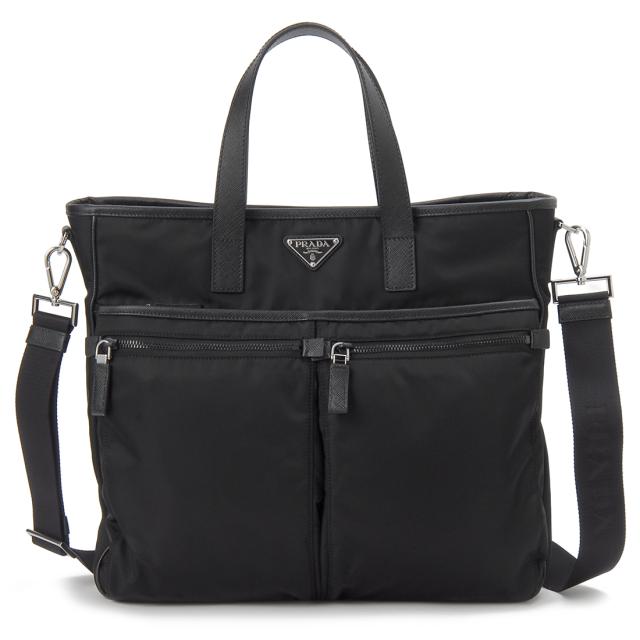PRADA プラダ ショルダーバッグ トートバッグ メンズ ブラック 2VG8602DMHF0002XON RE-NYLON SHOULDER