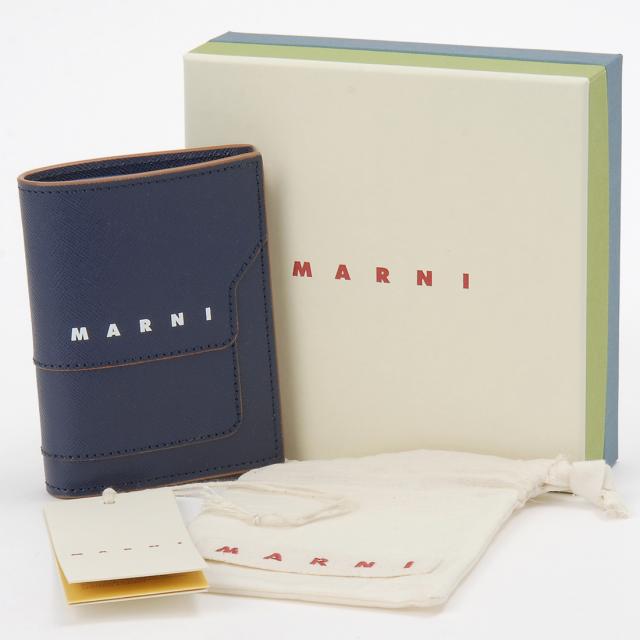 MARNI マルニ 二つ折り財布 レディース ブルーブラック PFMOQ14U26 Z571Mの通販は