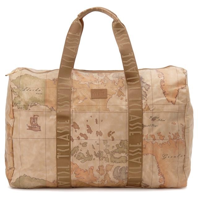 PLIMA CLASSE プリマクラッセ 折りたたみ ボストンバッグ ブラウン 地図柄 S022 6001