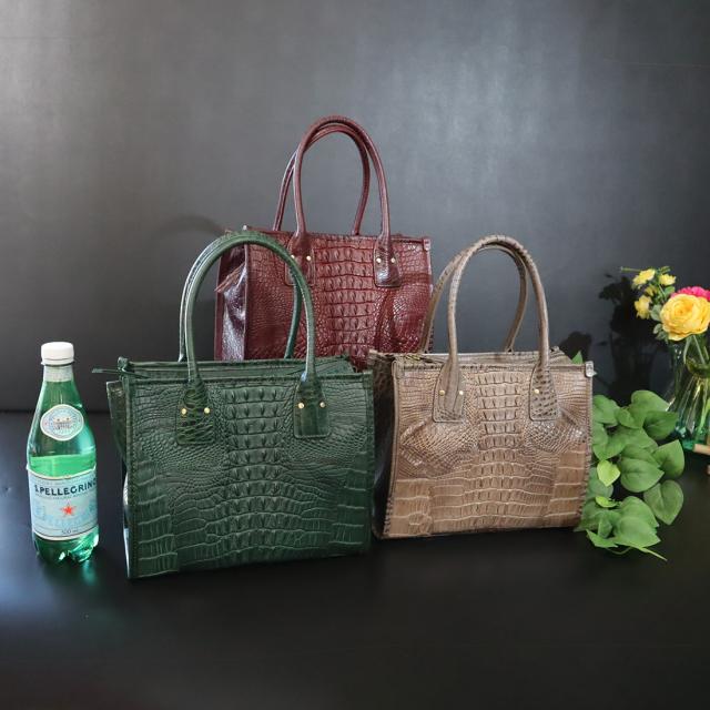 マットクロコダイル トートバッグ レディース ワニ革 本革