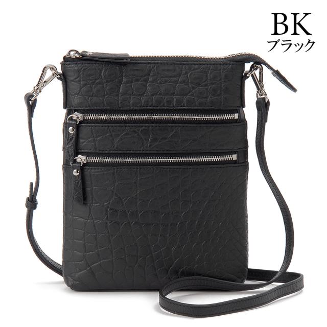 RODANIA ロダニア マットクロコダイル スリムポシェットショルダー マットクロコダイル ワニ革 スリムポシェット ショルダーバッグ