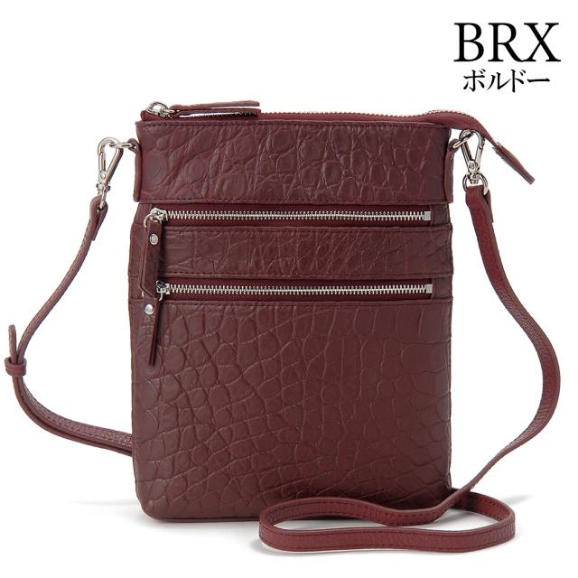 RODANIA ロダニア マットクロコダイル スリムポシェットショルダー マットクロコダイル ワニ革 スリムポシェット ショルダーバッグ