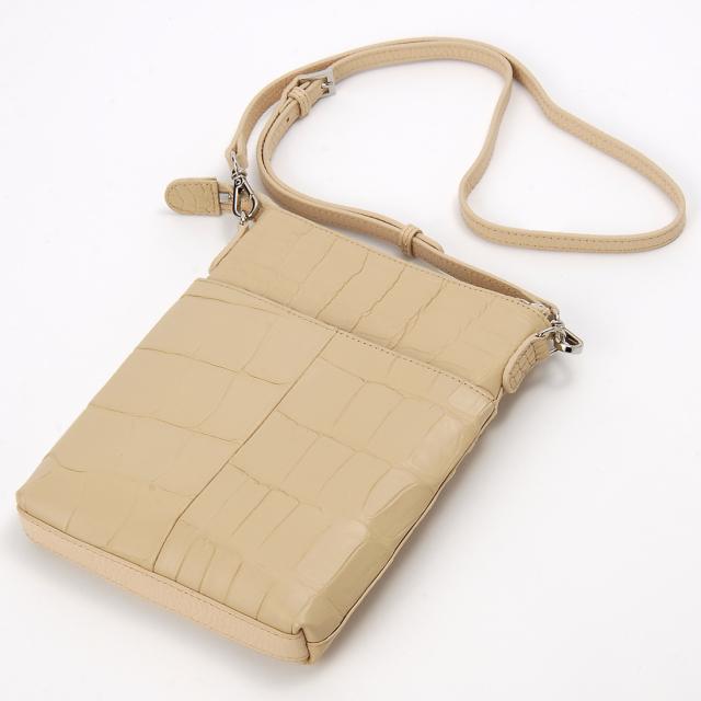 RODANIA ロダニア マットクロコダイル スリムポシェットショルダー マットクロコダイル ワニ革 スリムポシェット ショルダーバッグ