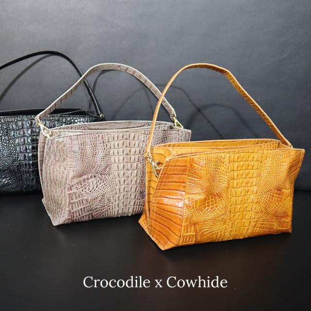 クロコダイル×牛革 2WAYショルダーバッグ レディース ワニ革 本革 RODANIA ロダニアの通販は 8,383円