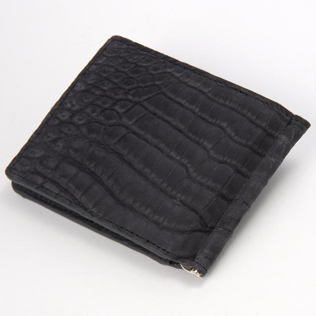 ヌバック クロコダイル 二つ折り財布 マネークリップ RDOC237 RODANIA ロダニア 高級皮革 高級財布_4