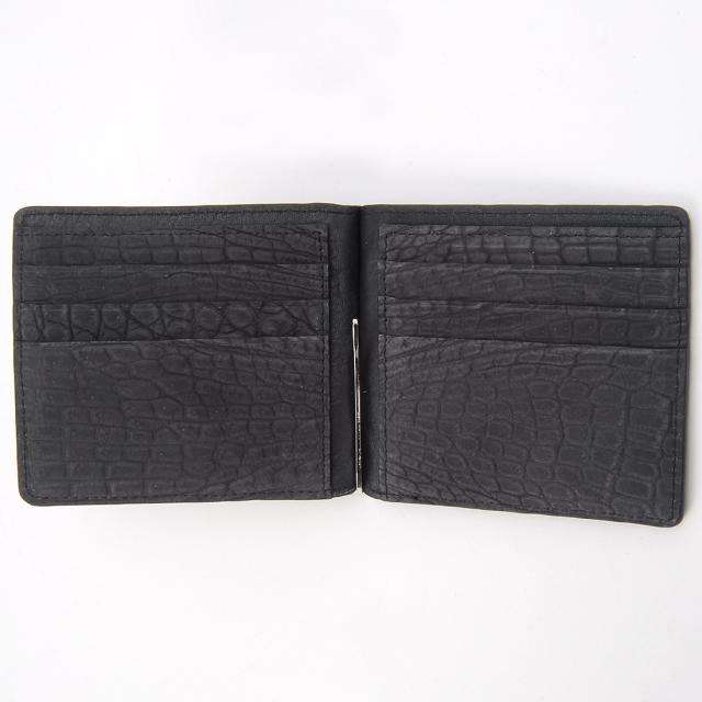 ヌバック クロコダイル 二つ折り財布 マネークリップ RDOC237 RODANIA ロダニア 高級皮革 高級財布_5