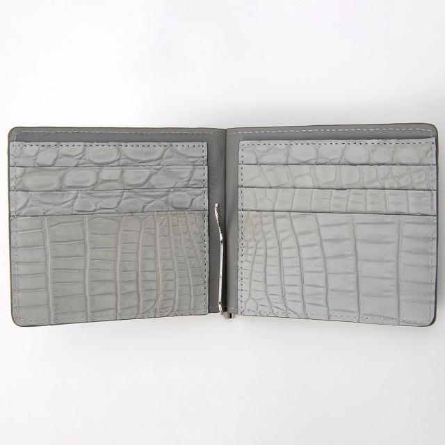 ヌバック クロコダイル 二つ折り財布 マネークリップ RDOC237 RODANIA ロダニア 高級皮革 高級財布_13