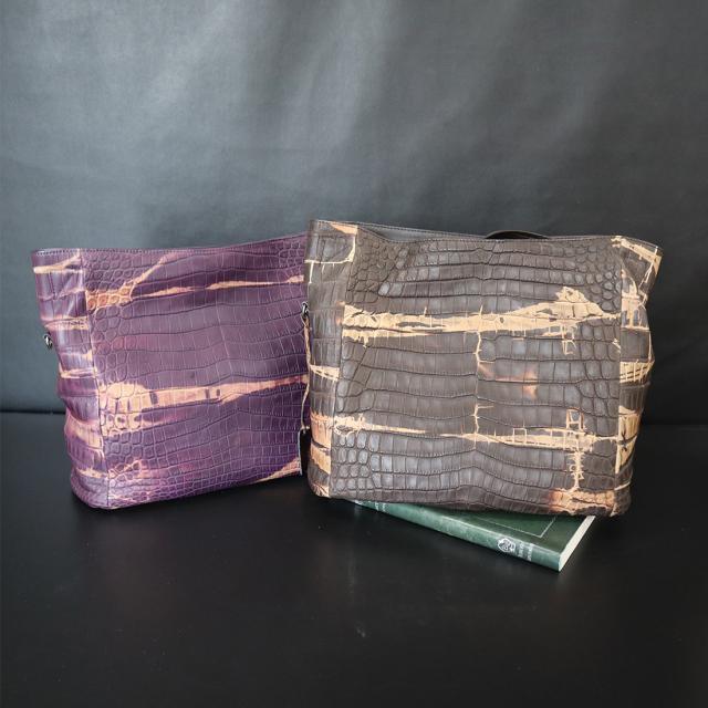 RODANIA ロダニア 変わり染め クロコダイル ショルダーバッグ レディース 高級皮革