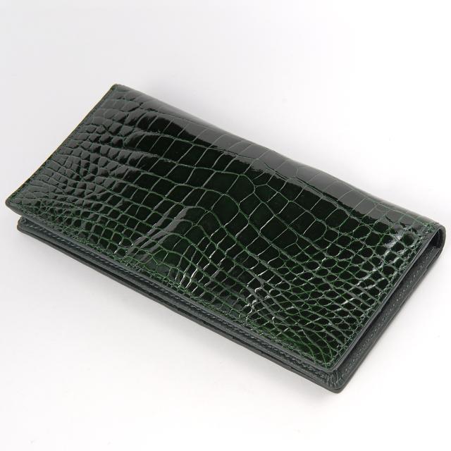 シャイニングクロコダイル 長財布 贅沢一枚センターベース仕立て ワニ