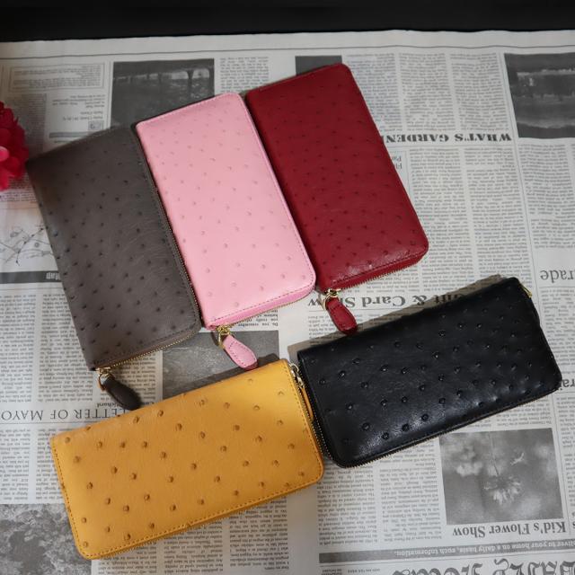 オーストリッチ 長財布 贅沢フルポイント 本革 開運 金運 財運 縁起