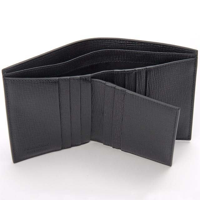 フェラガモ 二つ折り財布 66 1223 763275 LINGOTTO NEW REVIVAL Ferragamo フェラガモ 二つ折り財布 メンズ ブラック 66 1223
