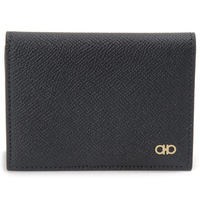 Ferragamo フェラガモ カードケース メンズ ブラック 66 1607 781793 MICRO GANCIO