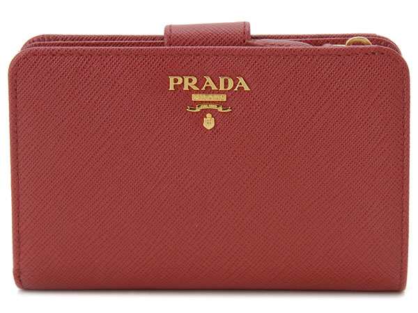 プラダ PRADA 二つ折り財布 1ML225 QWA F068Z サフィアーノ レッド 新品 送料無料