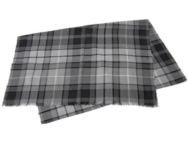 ジョンストンズ Johnstons ストール WA001063 KU0578 カシミア 100% チェック 薄手マフラー グレーブキャナン メンズ レディース 新品  送料無料