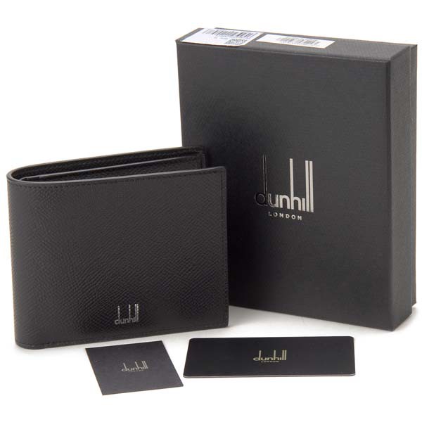 訳あり　箱不良　ダンヒル DUNHILL 二つ折り財布 メンズ ブラック DU18F2320CA 001 CADOGAN