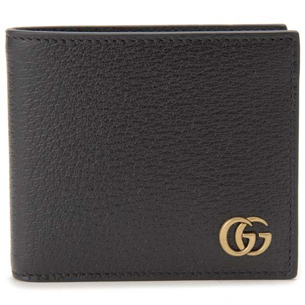 グッチ GUCCI 二つ折り財布 メンズ ブラック 428725 DJ20T 1000 GGマーモント ダブルG 財布