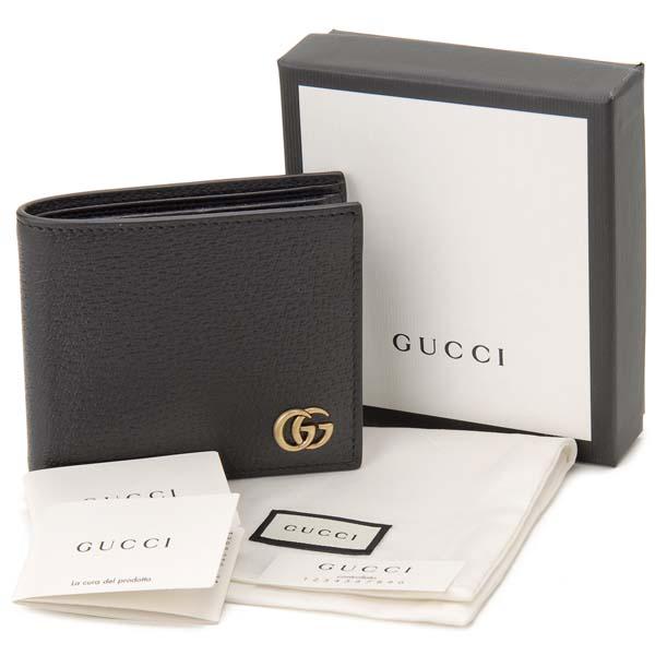 グッチ GUCCI 二つ折り財布 メンズ ブラック 428725 DJ20T 1000 GG