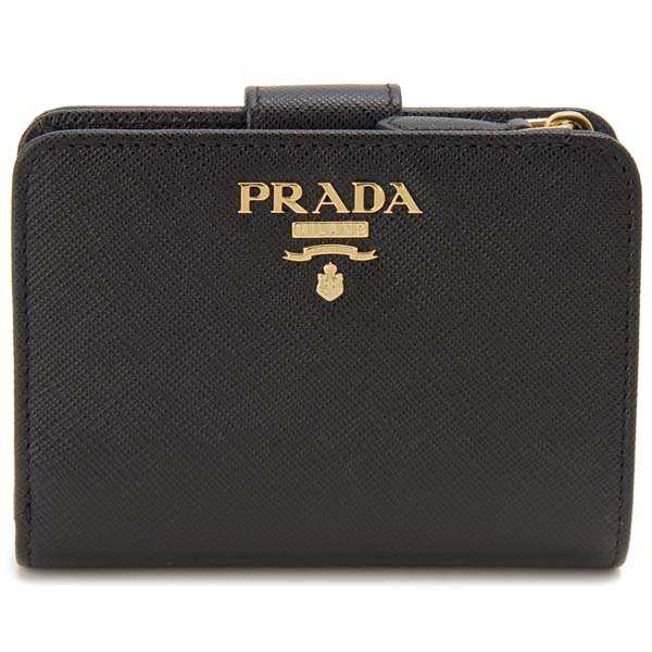 プラダ PRADA 二つ折り財布 レディース 1ML018 QWA F0002 サフィアーノ NERO ブラック 財布