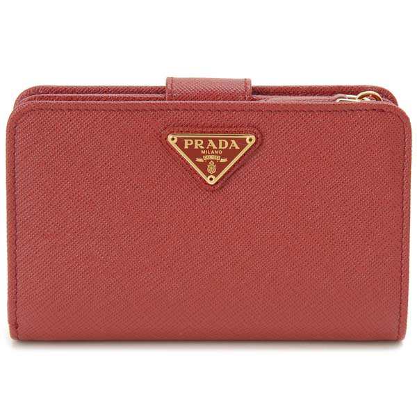 PRADA プラダ 二つ折り財布 レディース レッド 1ML225 QHH F068Z SAFFIANO サフィアーノ