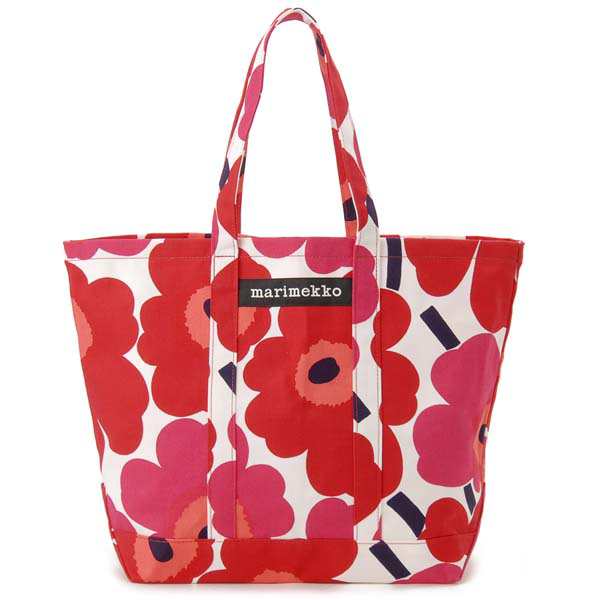 マリメッコ MARIMEKKO トートバッグ レディース ペルスカッシ ピエニ ウニッコ 48295 001 PERUSKASSI ホワイト×レッド