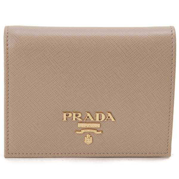 プラダ PRADA 二つ折り財布 レディース ピンクベージュ 1MV204 QWA F0236 SAFFIANO サフィアーノ