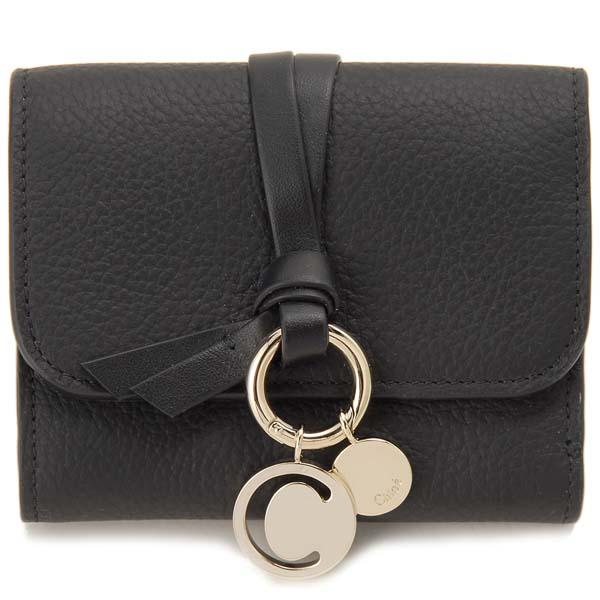 Chloe クロエ 三つ折り財布 レディース ブラック 21WP945 F57 001 ALPHABET アルファベット コンパクト財布の通販は