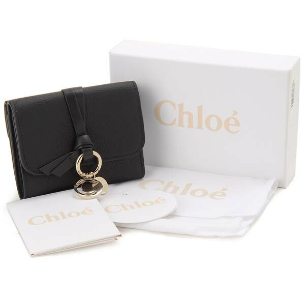 Chloe クロエ 三つ折り財布 レディース ブラック 21WP945 F57 001 ALPHABET アルファベット コンパクト財布_4