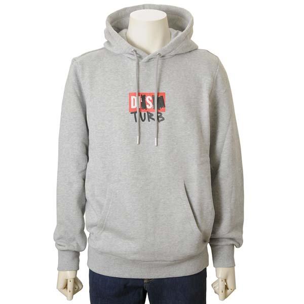 DIESEL ディーゼル パーカー メンズ グレー A0327 0GRAL 9CB フーディー プルオーバーパーカー