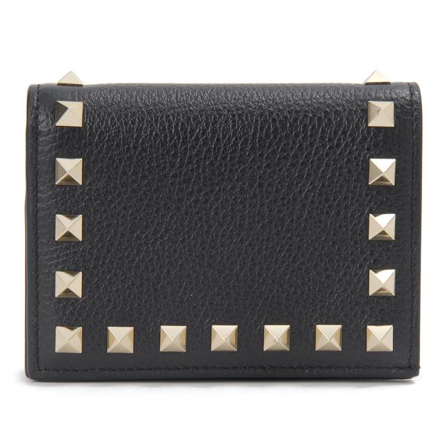VALENTINO ヴァレンティノ 二つ折り財布 レディース ブラック 5W0P0P39VSH 0NO ROCKSTUD