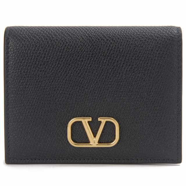 VALENTINO ヴァレンティノ 二つ折り財布 レディース ブラック 5W2P0R39SNP 0NO VLOGO SIGNATURE