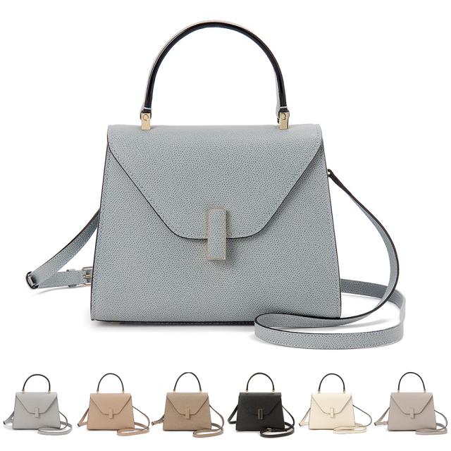 訳あり　保護袋、かぶせ裏右側に汚れ、左側面に革の質感が異なる部分あり　Valextra ヴァレクストラ ハンドバッグ PERGAMENA(WHITE) レディース 0036028LOC99WW MINI ISIDE