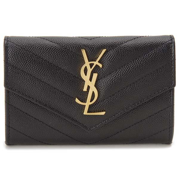 サンローランパリ SAINT LAURENT PARIS 財布 レディース ブラック 黒 414404 BOW01 1000 ミニウォレット