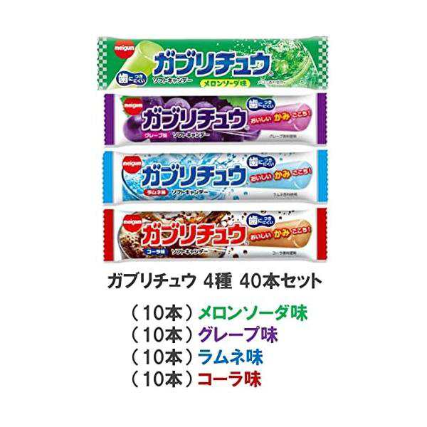 ガブリチュウ 4種 40袋 コーラ ラムネ グレープ メロンソーダ お菓子